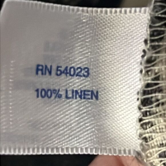 GAP Maternity Black and Cream 1/2 Button Down Floral Linen Smock Dress- Small - Picture 9 of 12